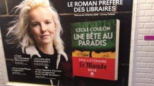 Affiche publicitaire cécile Coulon dans le Métro à Paris