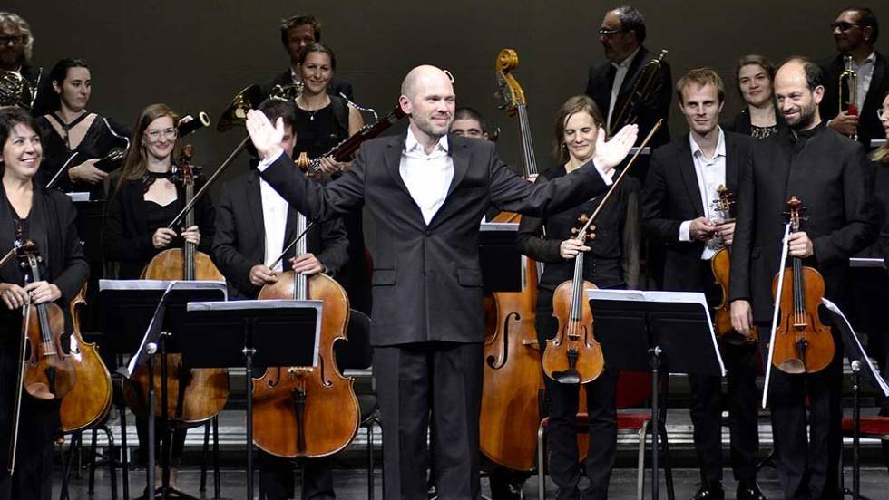 Pieter-Jelle de Boer à la tête de de l’Orchestre des Pays de Savoie le 27 août 2022 / Photo B.Pichène
