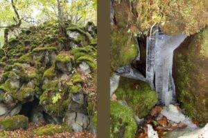 Sur la « cheire » de Côme, la glace n’a pas peur de l’été ! 1 © P r Annik Schnitzler-Lenoble 2 © J.-P. Couturié (†)