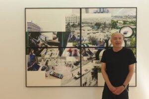 Alain Josseau devant "L'assassinat de JFK" / Photo 7 Jours à Clermont