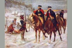 Comme deux « Frères », Washington et La Fayette chevauchent pour les USA. Huile sur toile, John Ward Dunsmore, 1907 © Bibliothèque du Congrès, Washington